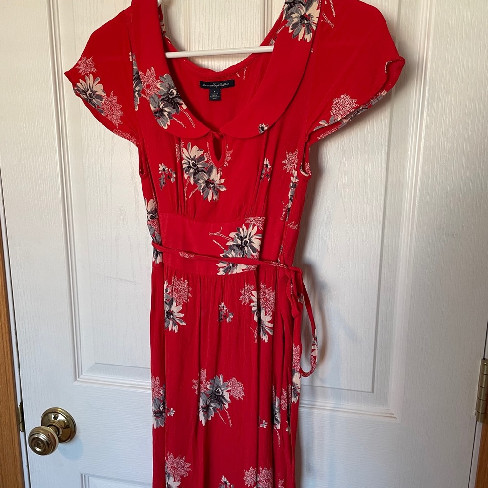 American Eagle Outfitters Red Floral Sundress